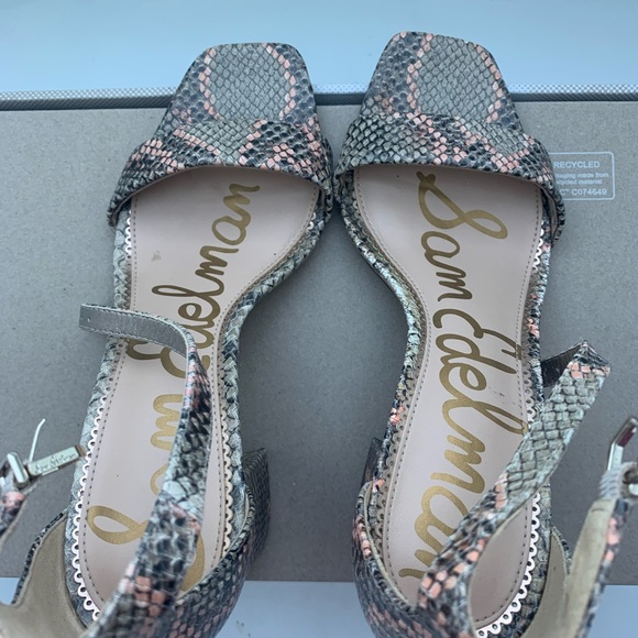 Sam Edelman daniella block heel size 7 Nude Snake print - Picture 5 of 5